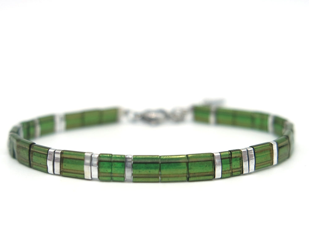Armband Platte kralen groen